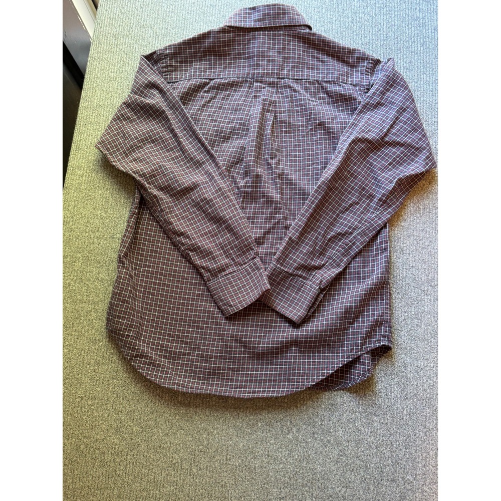 Ralph Lauren Boys Plaid Button Down Shirt Navy Red Size S 8-10 Cotton Top - Picture 4 of 4